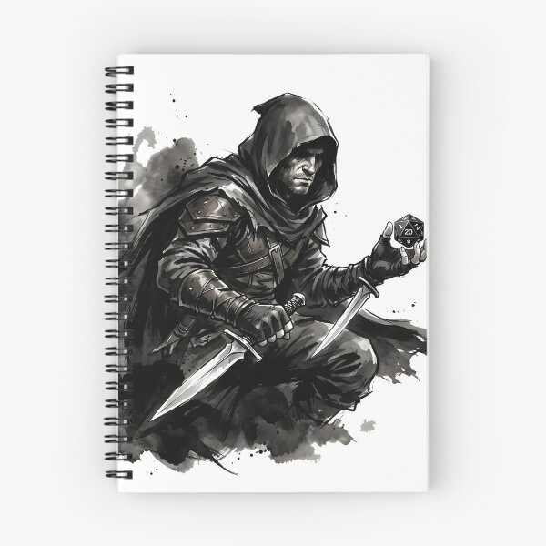 Item preview,  Hooded Rogue Class Twin Daggers Shadow Stealth TTRPG Graphic designed and sold by WorldShop17.