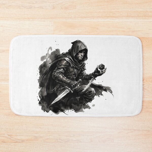 Item preview,  Hooded Rogue Class Twin Daggers Shadow Stealth TTRPG Graphic designed and sold by WorldShop17.