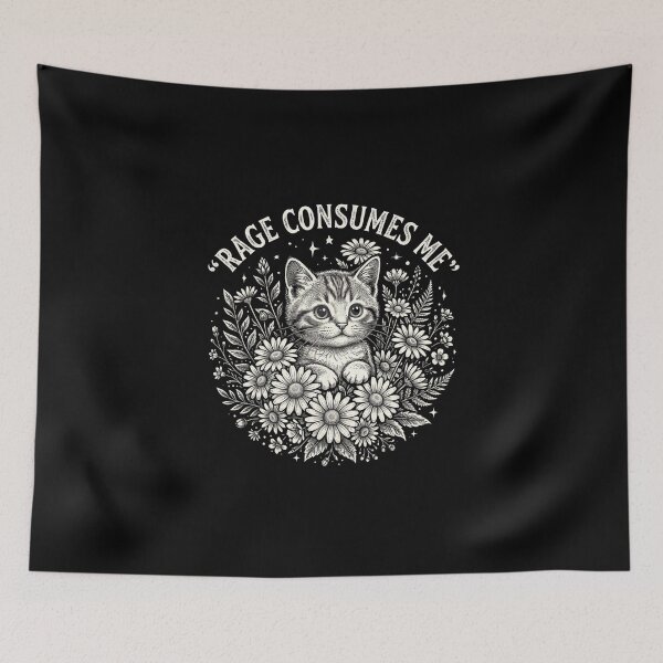 Item preview, Vintage Rage Consume Me Cat designed and sold by dudelinart.