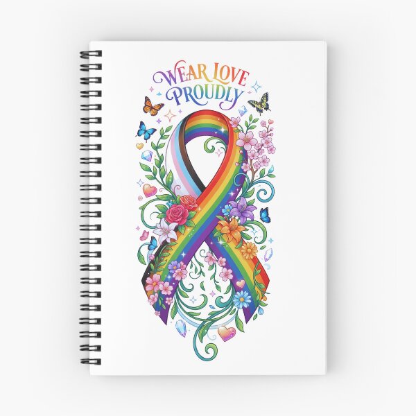 Item preview, Wear Love Proudly - Rainbow Pride Awareness Ribbon Illustration designed and sold by DesignsCreative.