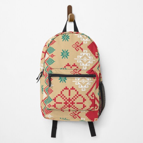 Item preview, Traditional Red and Green Folk Art Cross Stitch Pattern designed and sold by Aumpuk.