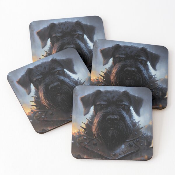 Item preview, Dark Giant Schnauzer Warrior Portrait, Medieval Fantasy Guardian, Gothic Battle Dog, Epic Canine Knight Art designed and sold by cr6zym1nd.