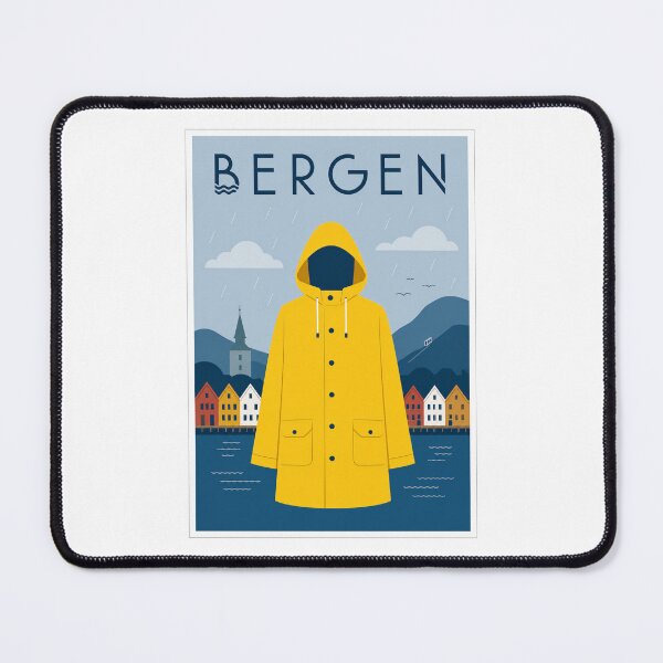 Item preview, Bergen Yellow Raincoat Travel Poster designed and sold by Beyond Destinations.