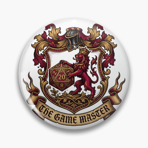 Item preview, Regal Game Master Crest Lion Rampant Medieval TTRPG Heraldry designed and sold by WorldShop17.
