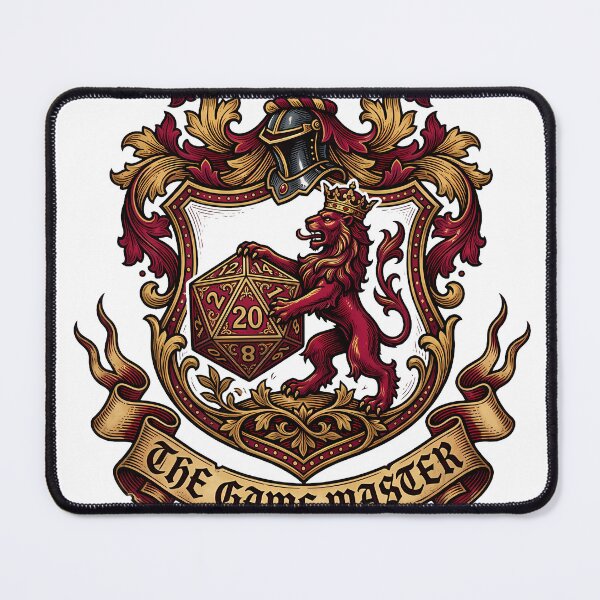 Item preview, Regal Game Master Crest Lion Rampant Medieval TTRPG Heraldry designed and sold by WorldShop17.