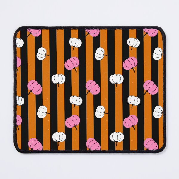 Item preview, Bold Pink and white pumpkin toss on black and burnt orange stripes designed and sold by PrettywithColor.