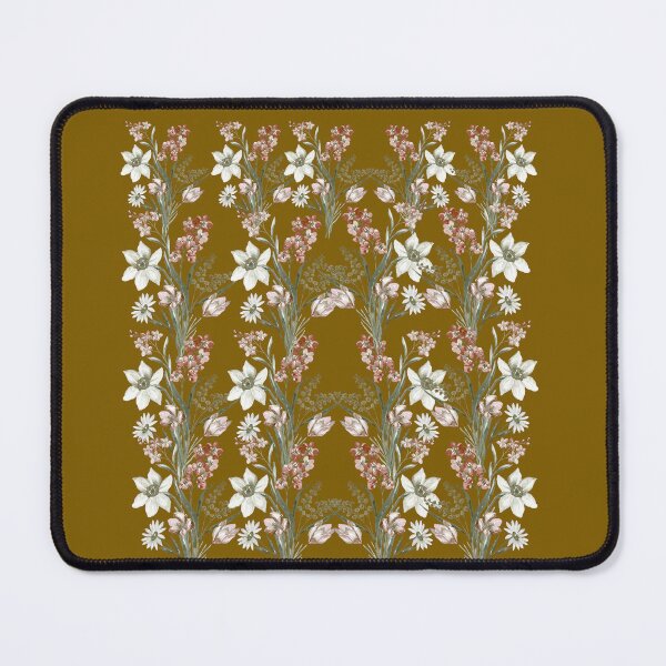 Item preview, Vintage Olive Gold Botanical Lily and Blush Tulip Pattern. designed and sold by Jyoti-Quotes.