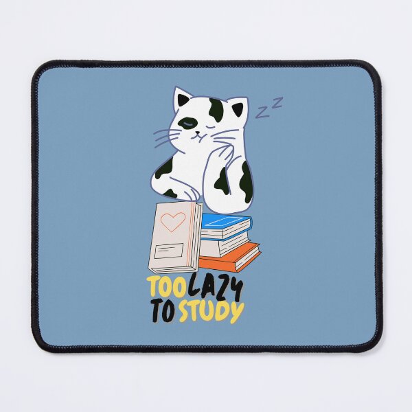Item preview, Too Lazy to Study Funny Student Quote Mouse Pad designed and sold by WallMuseStudio .