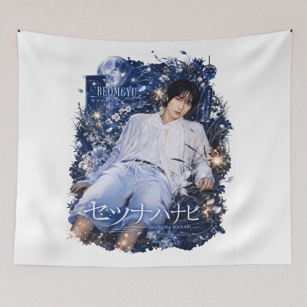 Item preview, TXT Beomgyu Setsuna Hanabi sparkler sticker with moon and flowers designed and sold by Valeree Store.