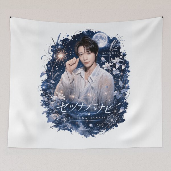 Item preview, Beomgyu TXT Setsuna Hanabi full moon and fireworks aesthetic art designed and sold by Valeree Store.