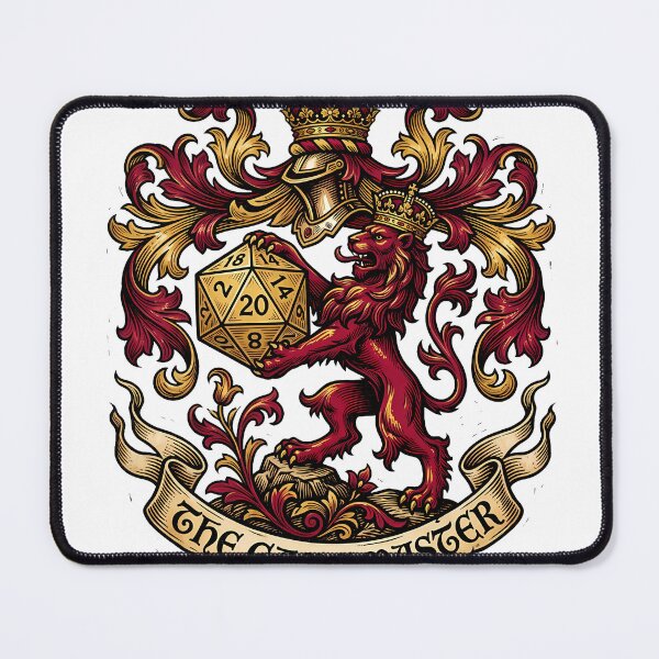 Item preview, Regal Game Master Crest Lion Rampant Medieval TTRPG Heraldry designed and sold by WorldShop17.