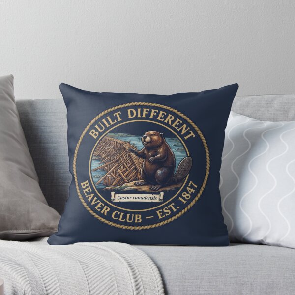 Item preview, Built Different Beaver Club North American Humor Badge designed and sold by CalmCapy Co.