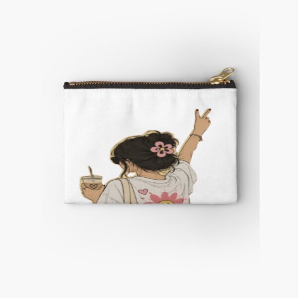 Item preview, Happy Flower Girl with Boba Tea | Kawaii Illustration designed and sold by WantStyleyou.