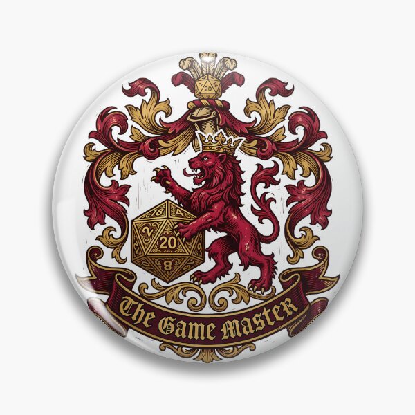 Item preview, Regal Game Master Crest Lion Rampant Medieval TTRPG Heraldry designed and sold by WorldShop17.