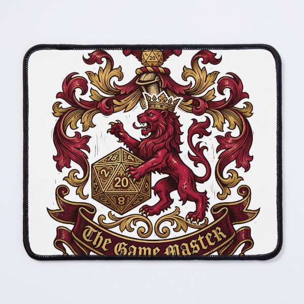 Item preview, Regal Game Master Crest Lion Rampant Medieval TTRPG Heraldry designed and sold by WorldShop17.
