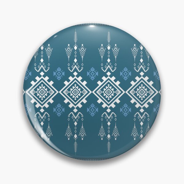 Item preview, Teal Blue Geometric Aztec Tribal Pattern designed and sold by Aumpuk.