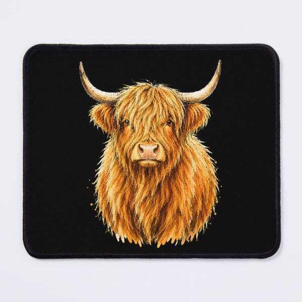 Item preview, Minimal Highland Cow Watercolor | Hand Drawn Farm Animal Illustration designed and sold by ColorSplash123.