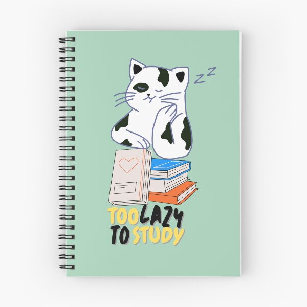 Item preview, Too Lazy to Study Funny Student Quote Journal designed and sold by WallMuseStudio .