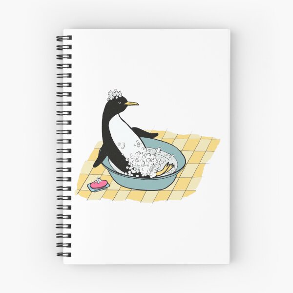 Item preview, Penguin Bathtime Cute Kawaii Bird Splashing Wash Basin Design designed and sold by ToonEra.