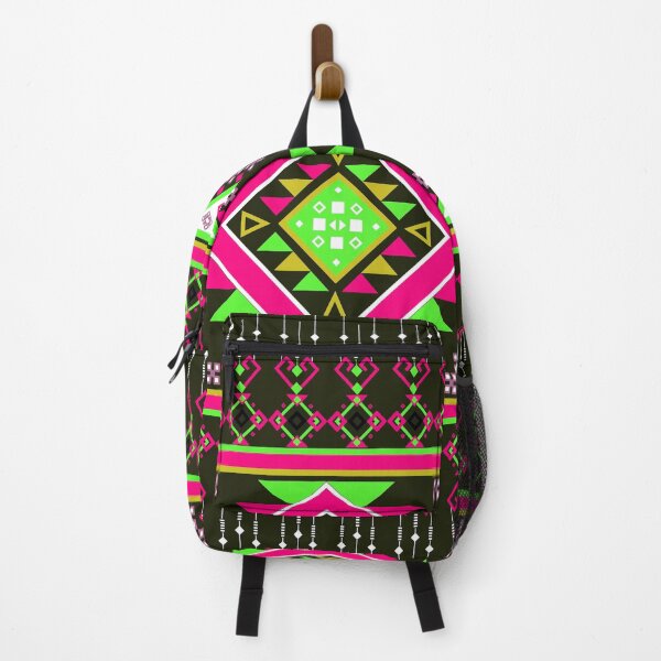 Item preview, Neon Pink and Green Geometric Aztec Tribal Pattern designed and sold by Aumpuk.