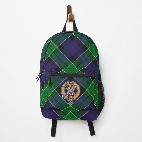 Item preview, Clan Leslie Crest over Hunting Tartan designed and sold by sifis.