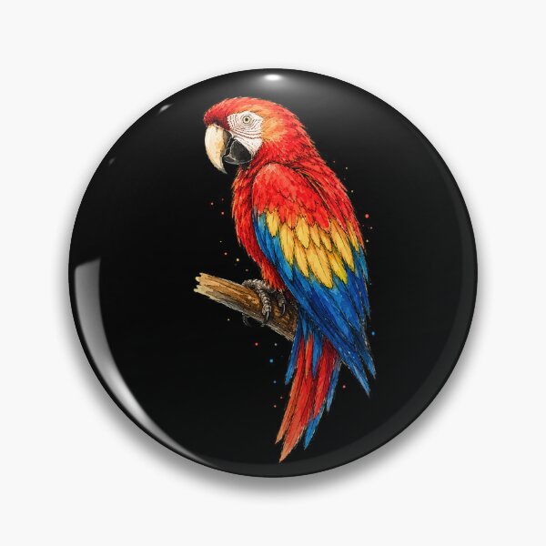 Item preview, Minimal Scarlet Macaw Watercolor | Hand Drawn Tropical Bird Illustration designed and sold by ColorSplash123.