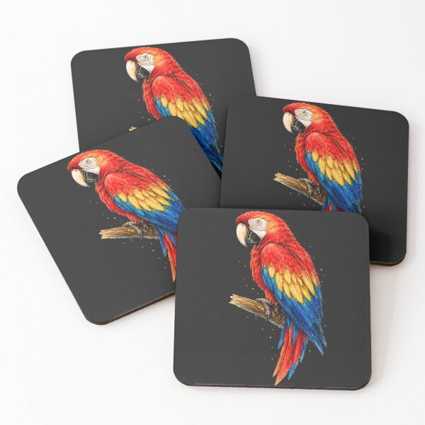 Item preview, Minimal Scarlet Macaw Watercolor | Hand Drawn Tropical Bird Illustration designed and sold by ColorSplash123.