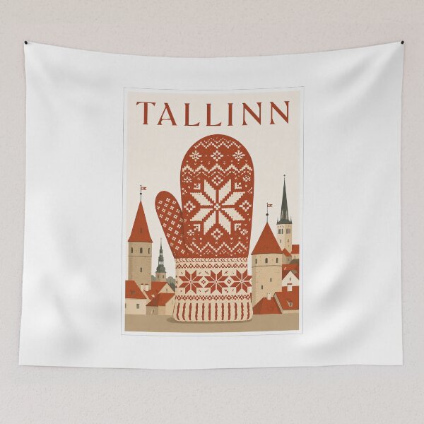 Item preview, Tallinn Nordic Mittens Travel Poster designed and sold by Beyond Destinations.