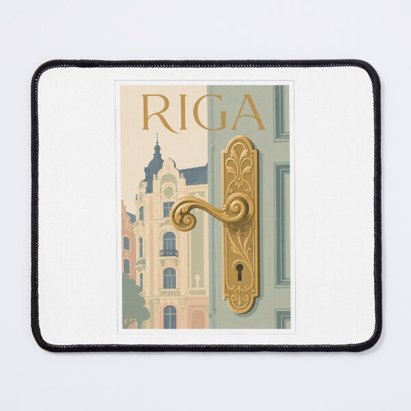 Item preview, Riga Ornate Door Handle Poster designed and sold by Beyond Destinations.