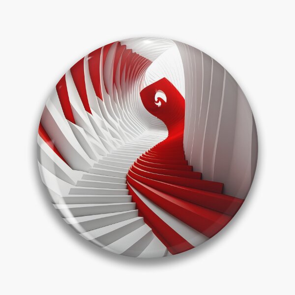Item preview, Spiral Red and White Structure designed and sold by Vicky Brago-Mitchell®.