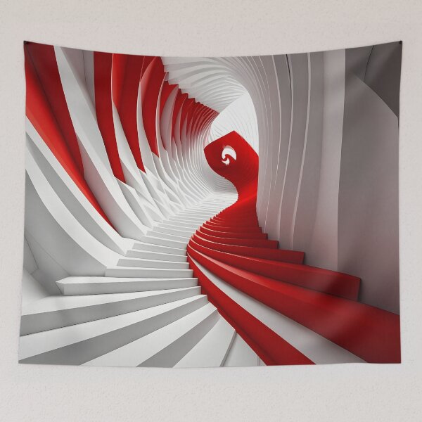 Item preview, Spiral Red and White Structure designed and sold by Vicky Brago-Mitchell®.