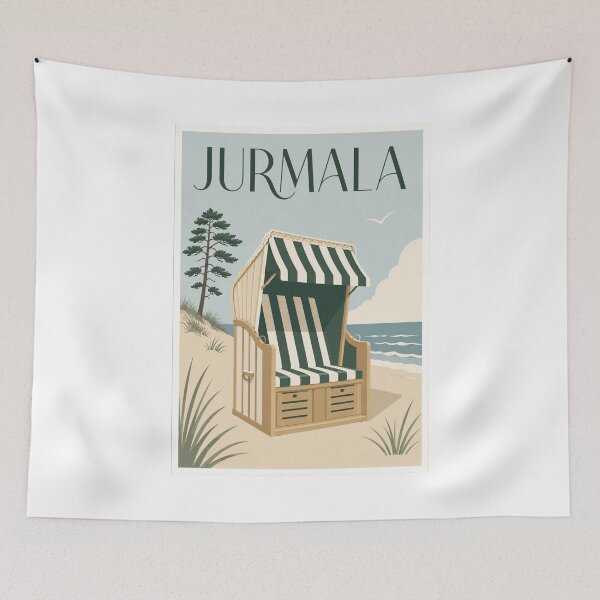 Item preview, Jurmala Beach Chair Travel Poster designed and sold by Beyond Destinations.