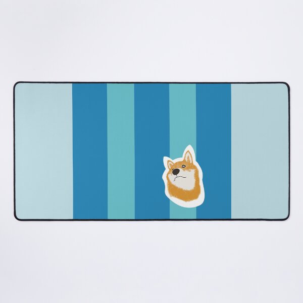 Item preview, Thick stripe (blue, light blue) with Shiba Inu designed and sold by ShibaCruise-On.