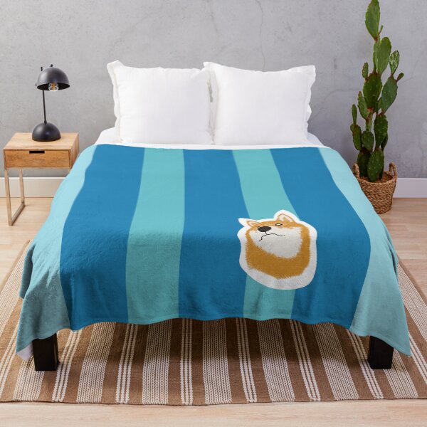 Item preview, Thick stripe (blue, light blue) with Shiba Inu designed and sold by ShibaCruise-On.