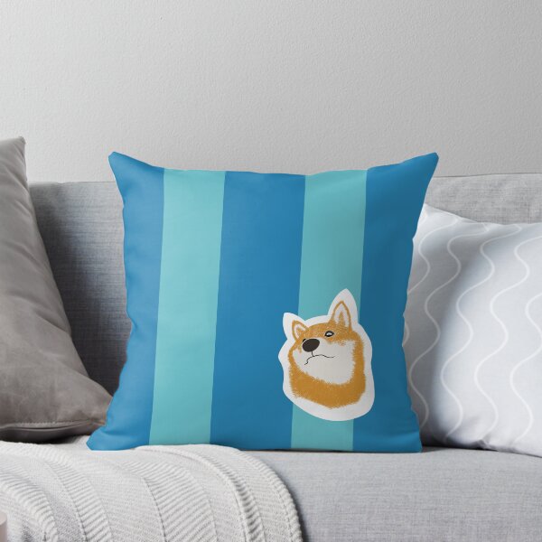 Item preview, Thick stripe (blue, light blue) with Shiba Inu designed and sold by ShibaCruise-On.