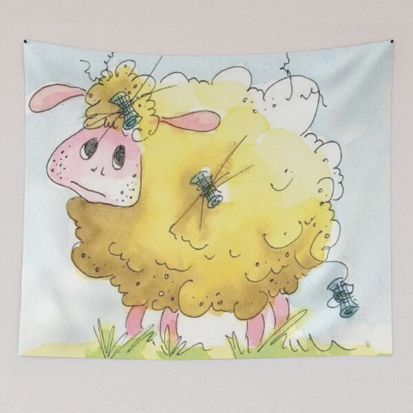 Item preview, Curly sheep's bad hair day designed and sold by derrydesign.