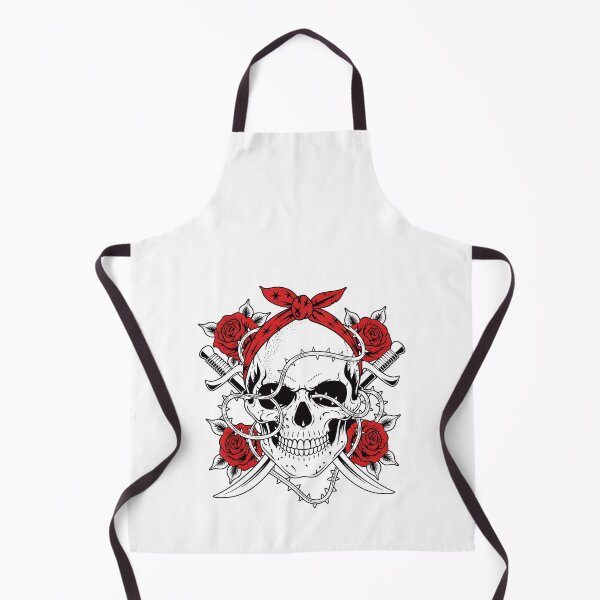 Item preview, Traditional Tattoo Skull with Red Roses and Bandana designed and sold by Estalon.