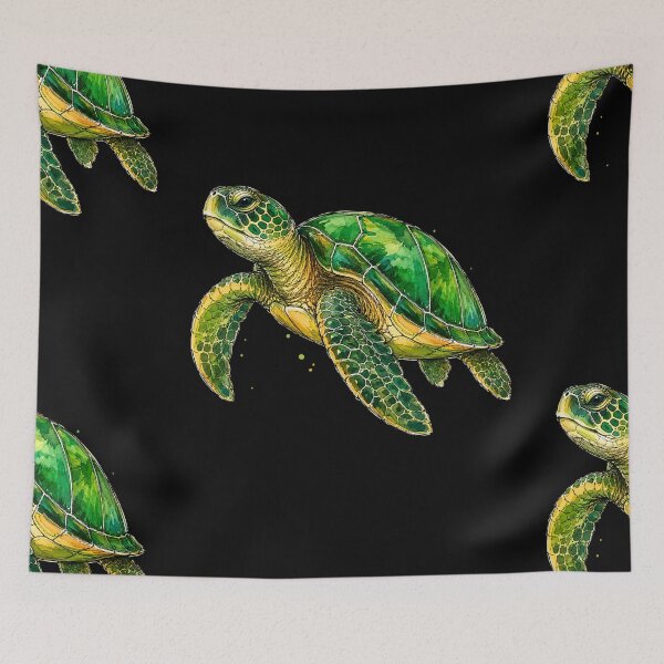 Item preview, Minimal Sea Turtle Watercolor | Hand Drawn Marine Illustration designed and sold by ColorSplash123.