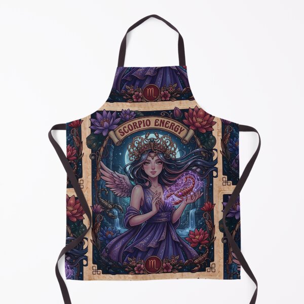 Item preview, Scorpio Energy Art Nouveau Anime Zodiac – Mystic Scorpion Crown Fantasy Illustration designed and sold by RSDigitalPrintDesign.