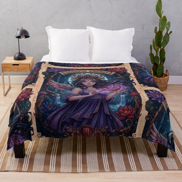 Item preview, Scorpio Energy Art Nouveau Anime Zodiac – Mystic Scorpion Crown Fantasy Illustration designed and sold by RSDigitalPrintDesign.