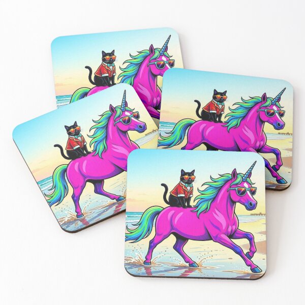 Item preview, Surreal Summer Fantasy – Cat Riding Unicorn designed and sold by Dogandesighn.