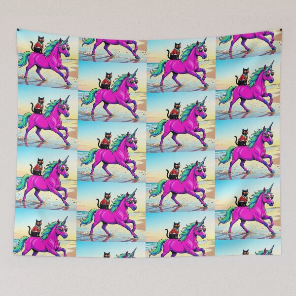 Item preview, Surreal Summer Fantasy – Cat Riding Unicorn designed and sold by Dogandesighn.