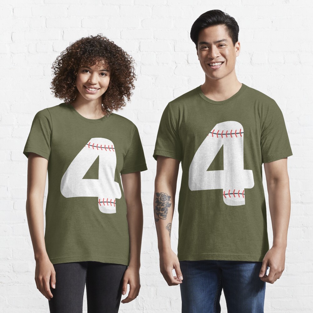 Number #4 Baseball Jersey Number V-Neck T-Shirt