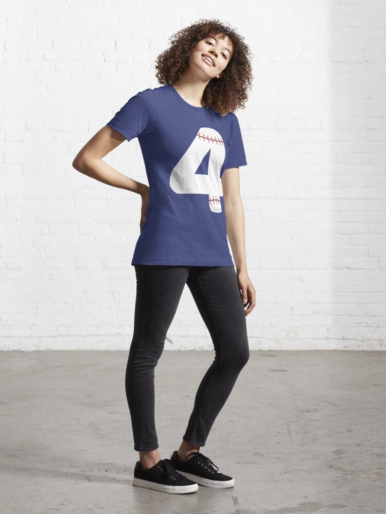 Number #4 Baseball Jersey Number V-Neck T-Shirt