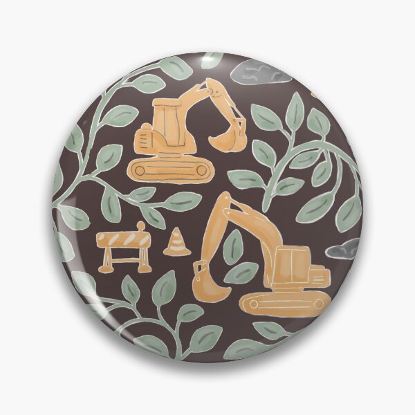 Item preview, Construction Trucks Pattern with Botanical Leaves Hand Painted  designed and sold by MaddaMom.
