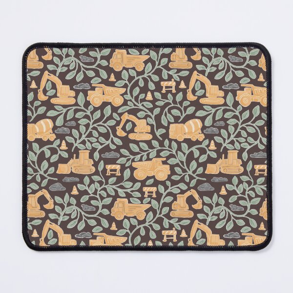 Item preview, Construction Trucks Pattern with Botanical Leaves Hand Painted designed and sold by MaddaMom.