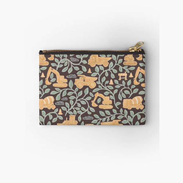 Item preview, Construction Trucks Pattern with Botanical Leaves Hand Painted  designed and sold by MaddaMom.