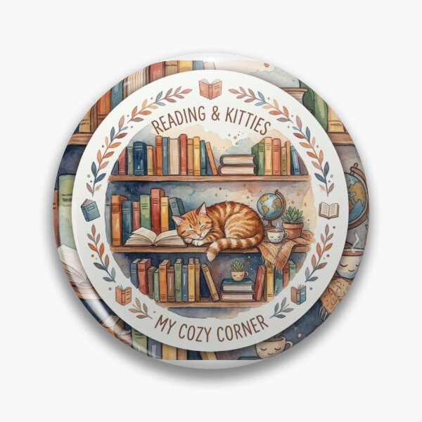 Item preview, My Cozy Corner - Watercolor Book & Cat Illustration designed and sold by DreamyBrushArt.