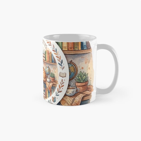 Item preview, My Cozy Corner - Watercolor Book & Cat Illustration designed and sold by DreamyBrushArt.