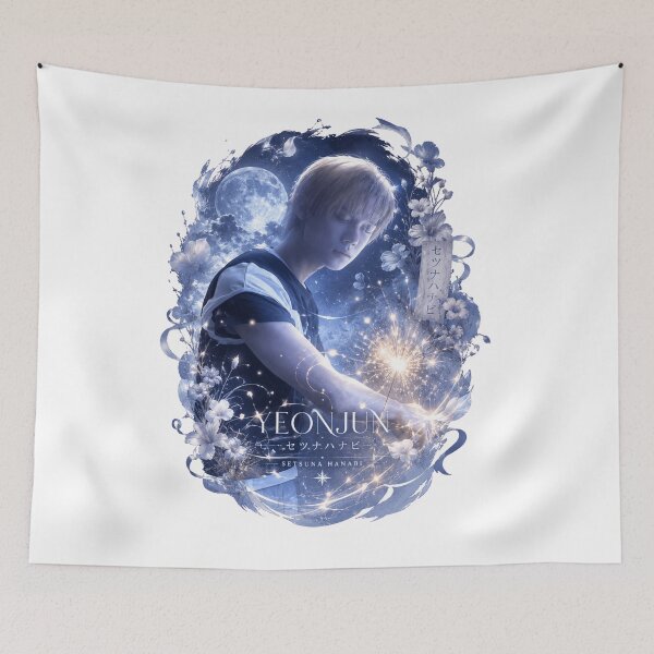 Item preview, TXT Yeonjun Setsuna Hanabi wall poster with starry sky full moon designed and sold by Valeree Store.